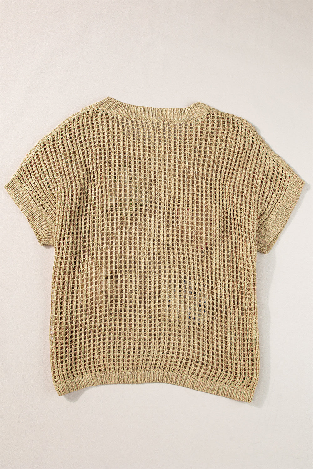 Light French Beige Crochet Flower Hollow-out Sweater eAura