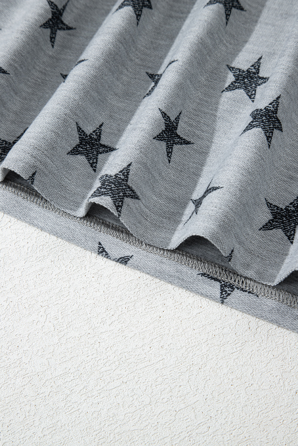 Grey Star Print Ruffled Sleeve T Shirt eAura