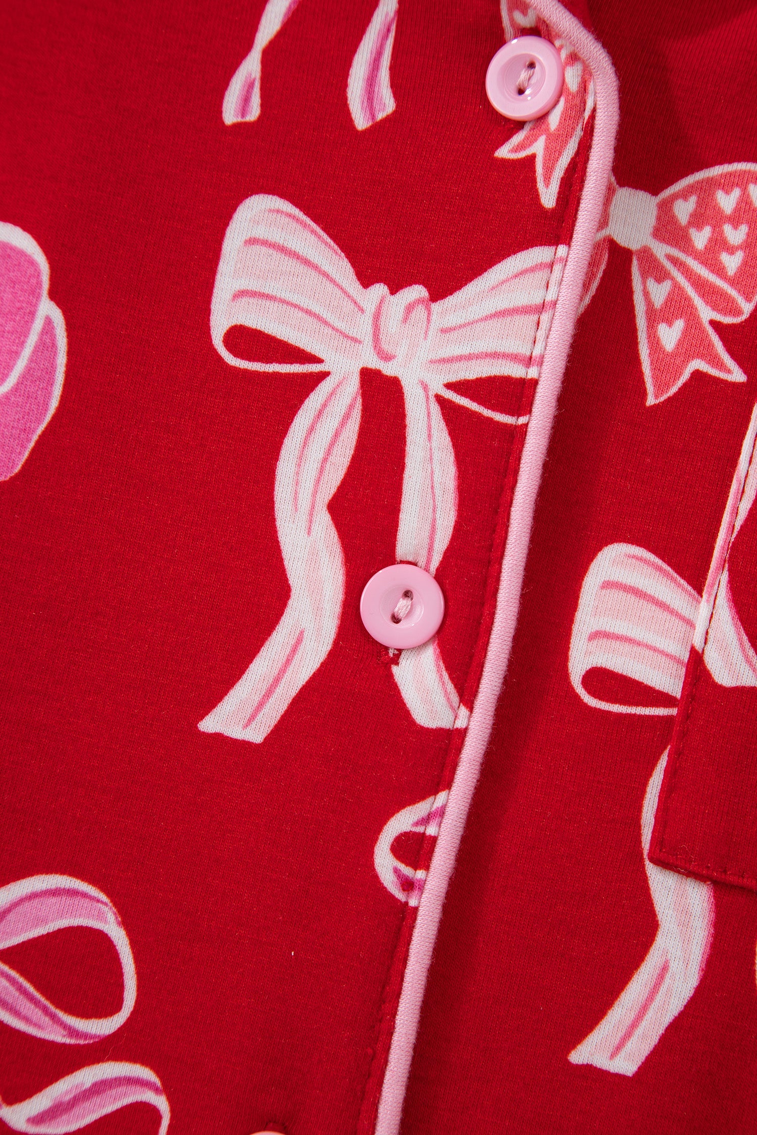 Sweet Bow Print Ruffled Short Sleeve Shirt Shorts Pyjama Set - eAura