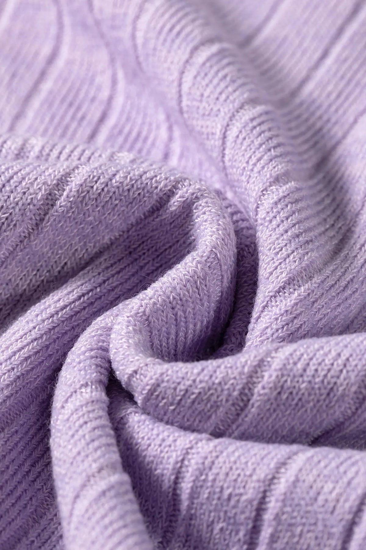 Long Sleeve Top with Ribbed Texture and Round Neck