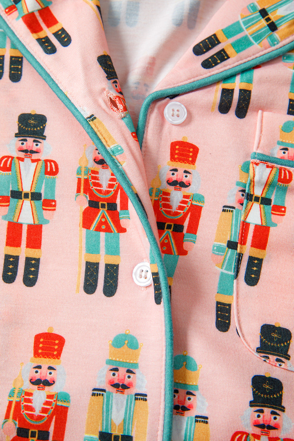 Pink Nutcracker Long Sleeve Button Up and Shorts Pyjamas - eAura