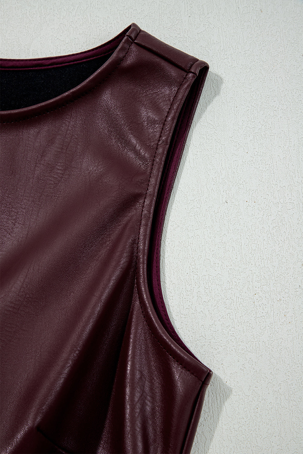 Black Faux Leather Sleeveless Mini Dress eAura