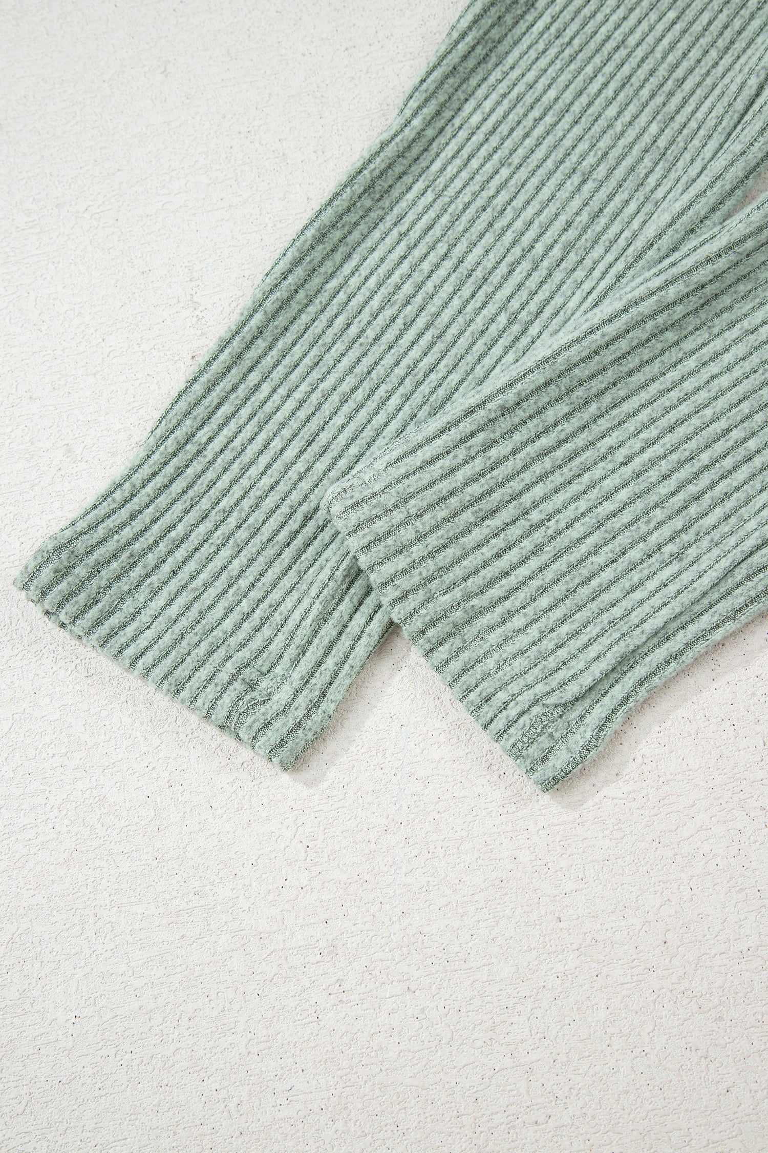 Rib Notched Neck Long Sleeve Leggings Two Piece Lounge Set - eAura