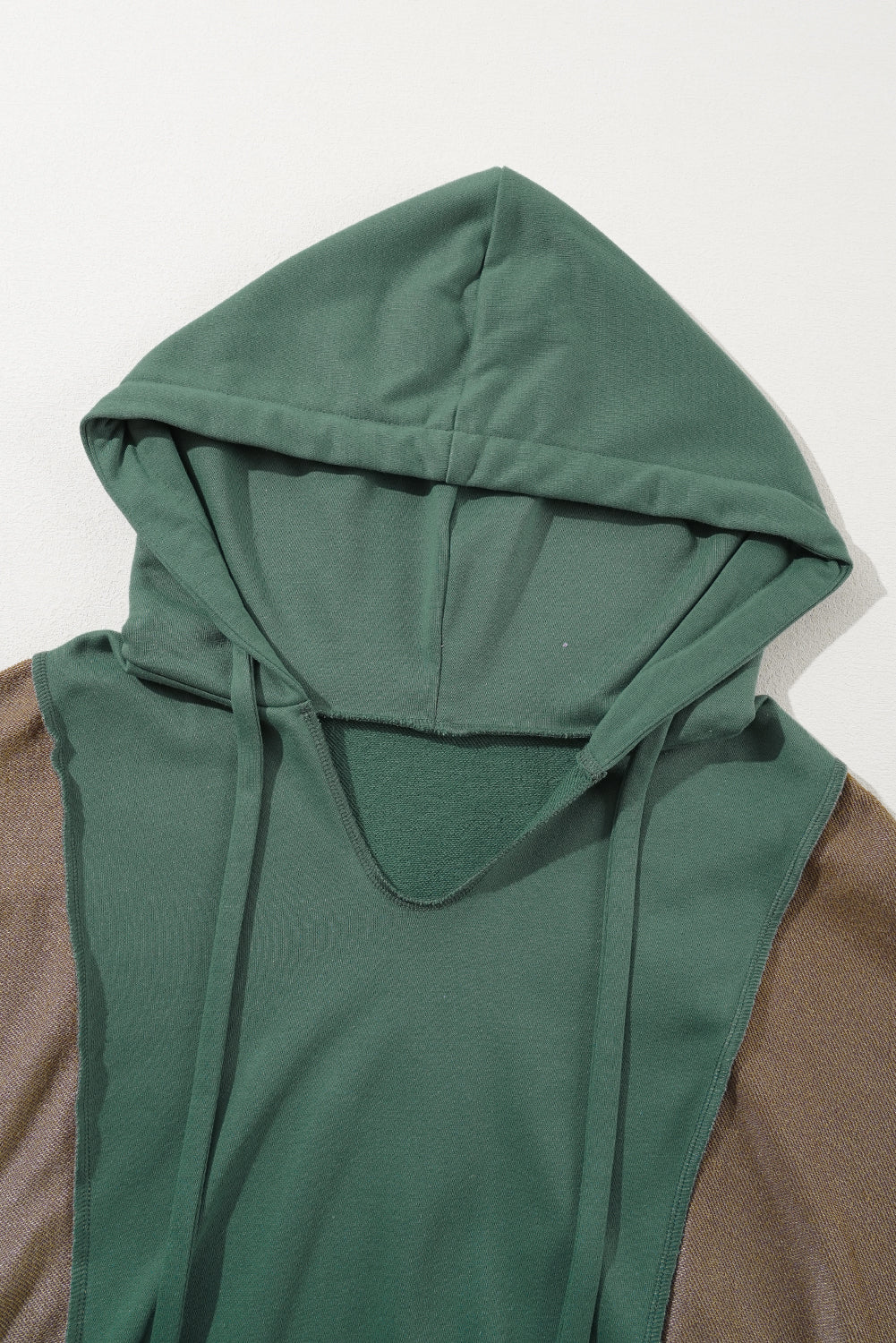 Breen Plus Size Colourblock Patchwork V Neck Hoodie BB Fashion Outlet