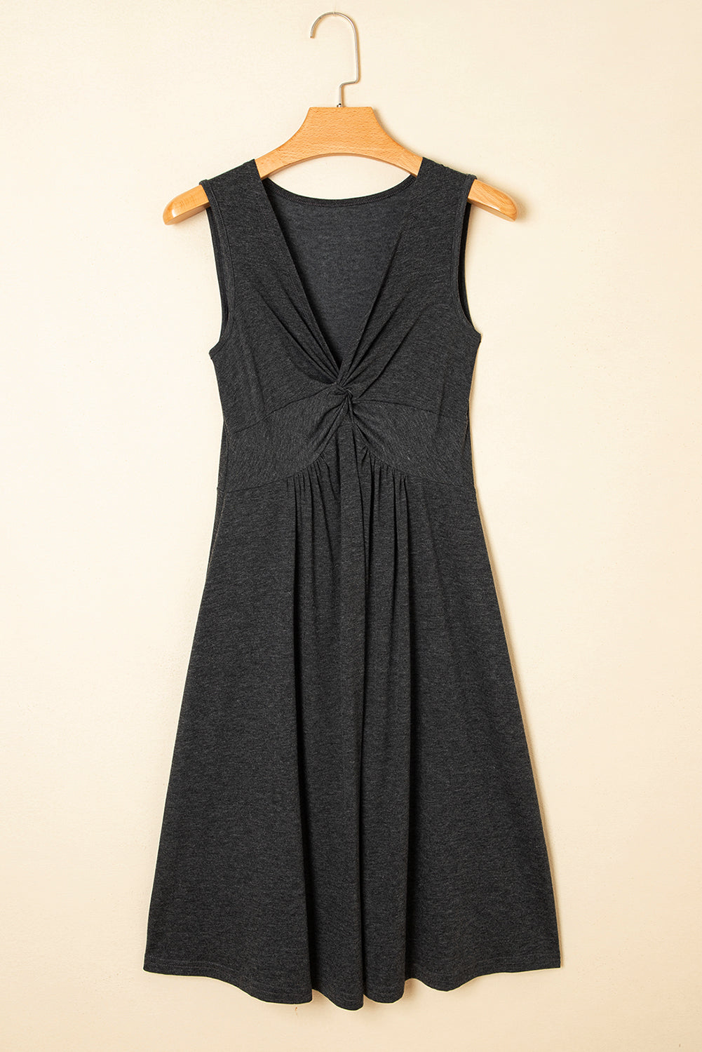 Dirty blue Twisted Bust V Neck Sleeveless Dress eAura