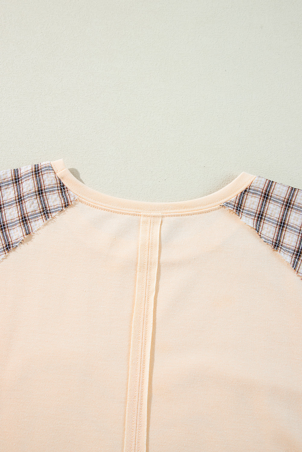 Clearly Aqua Plaid Floral Peace Heart Graphic Wide Long Sleeve Top Beagle Boutique Fashion Outlet