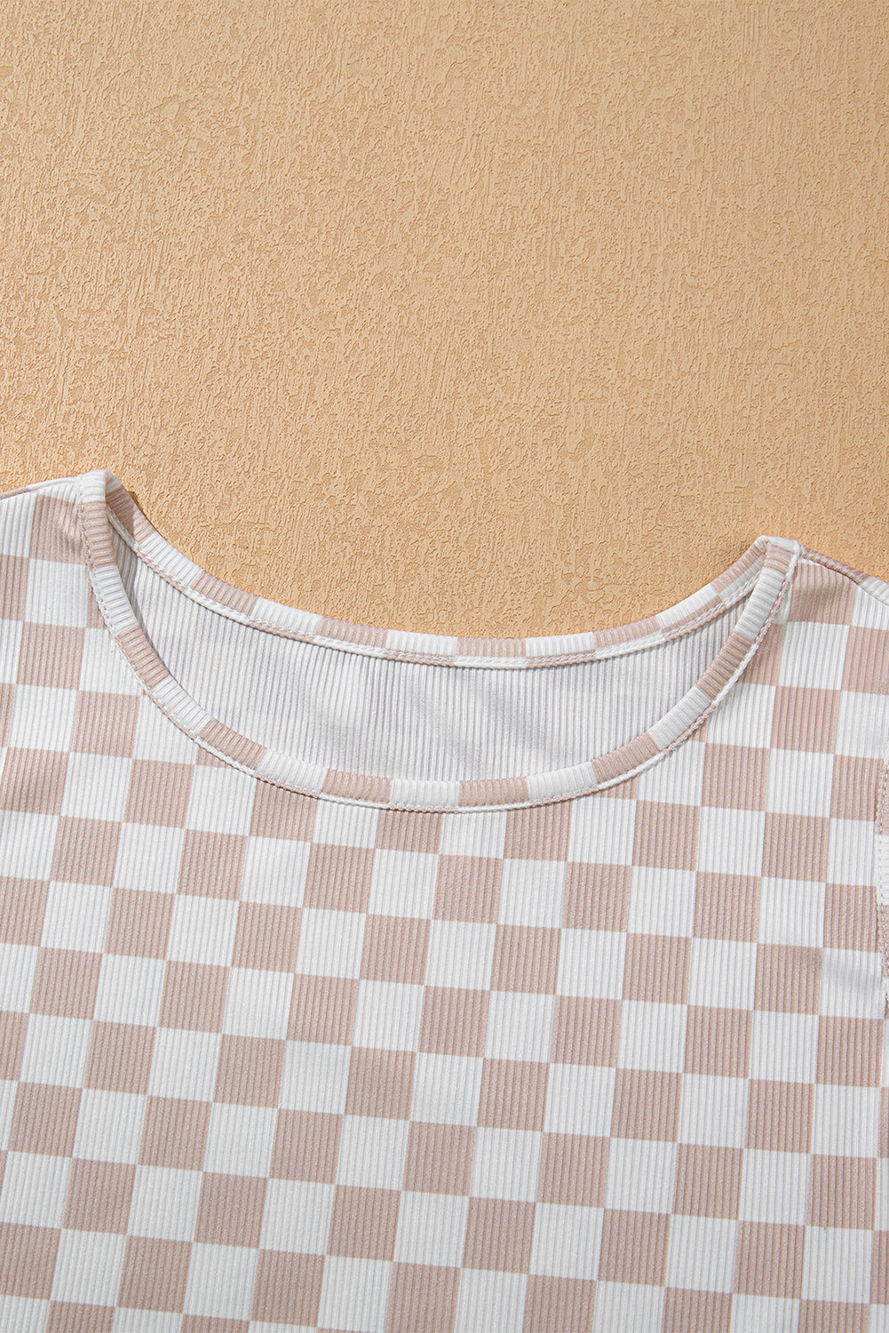 White Ribbed Texture Checkered Print 2pcs Tank and Trouser Co-ord Set eAura