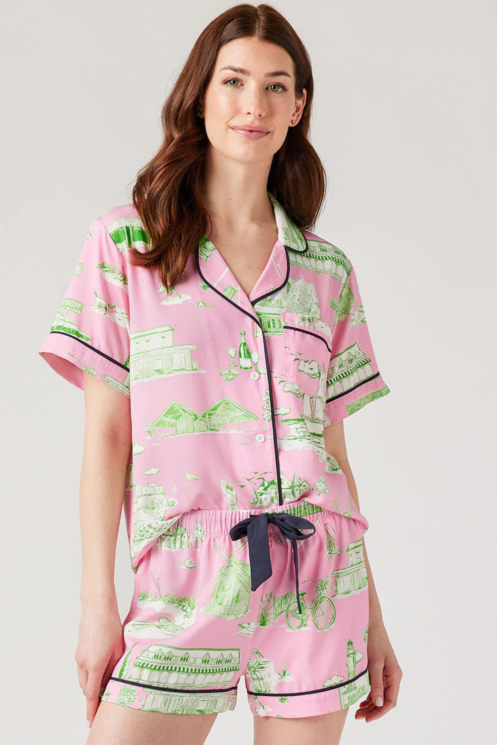 Pink Holiday Resort Short 2pcs Pyjama Set eAura