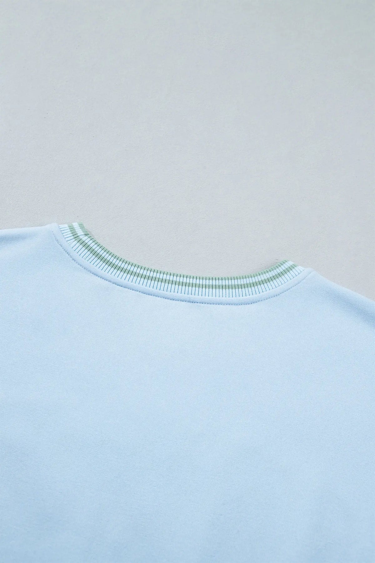 Embroidered Cowboy Letter Print Long Sleeve Round Neck Sweatshirt – Beau Blue