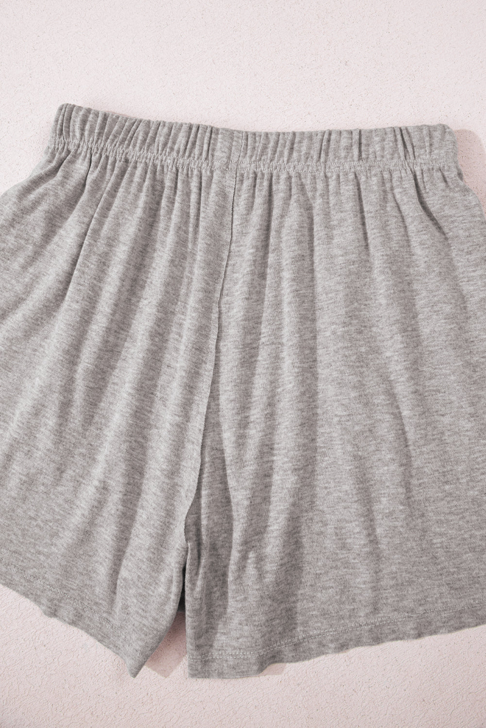 Grey Solid Colour Loose Tee 2 Piece Shorts Set eAura
