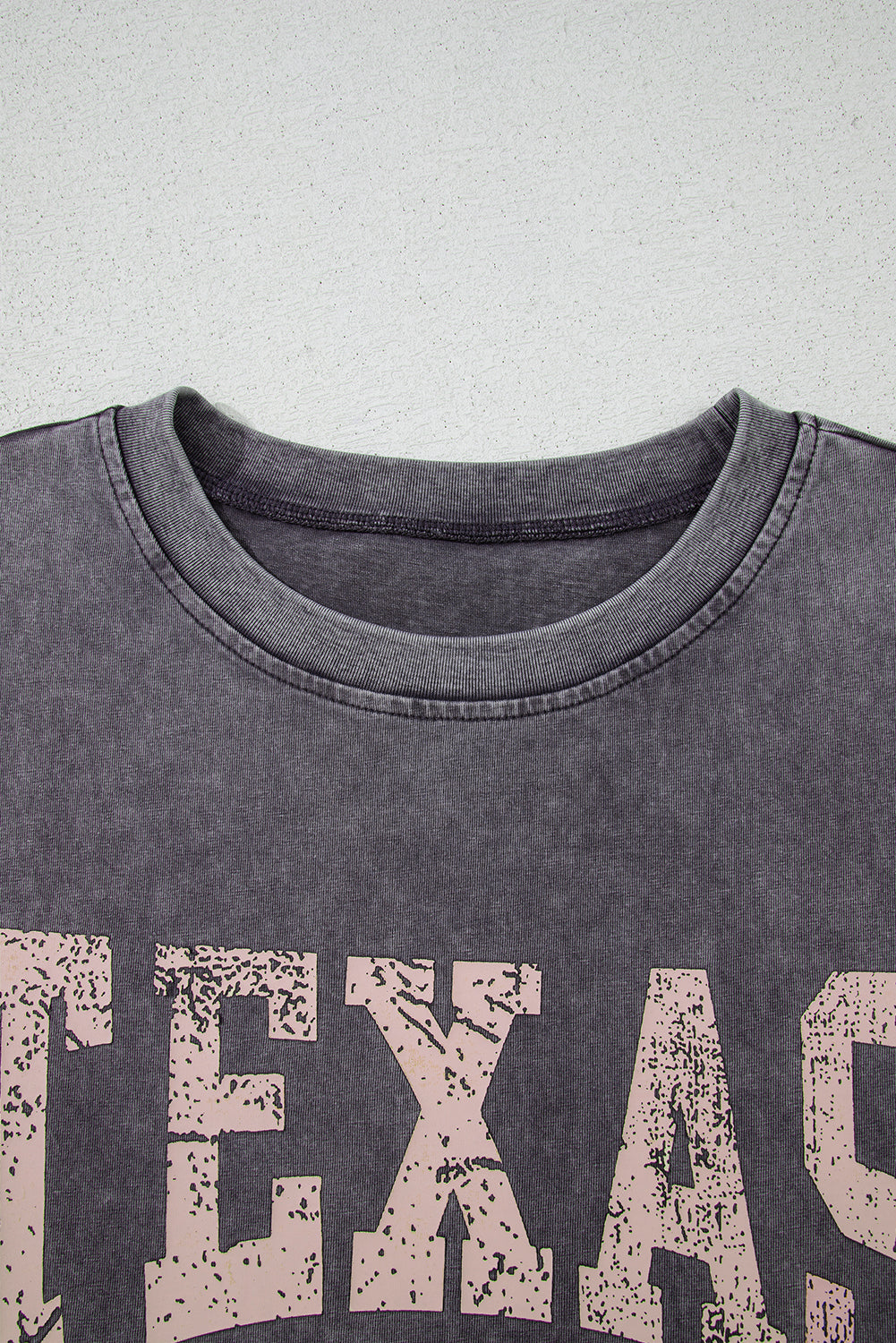 Grey TEXAS Steer Head Graphic Mineral Wash Oversized T Shirt eAura