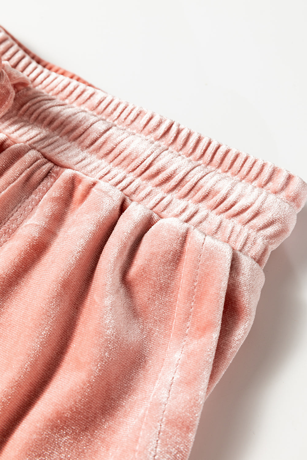 Peach Velvet Zip-up Hoodie and Wide Leg Trousers Co-ord Set eAura