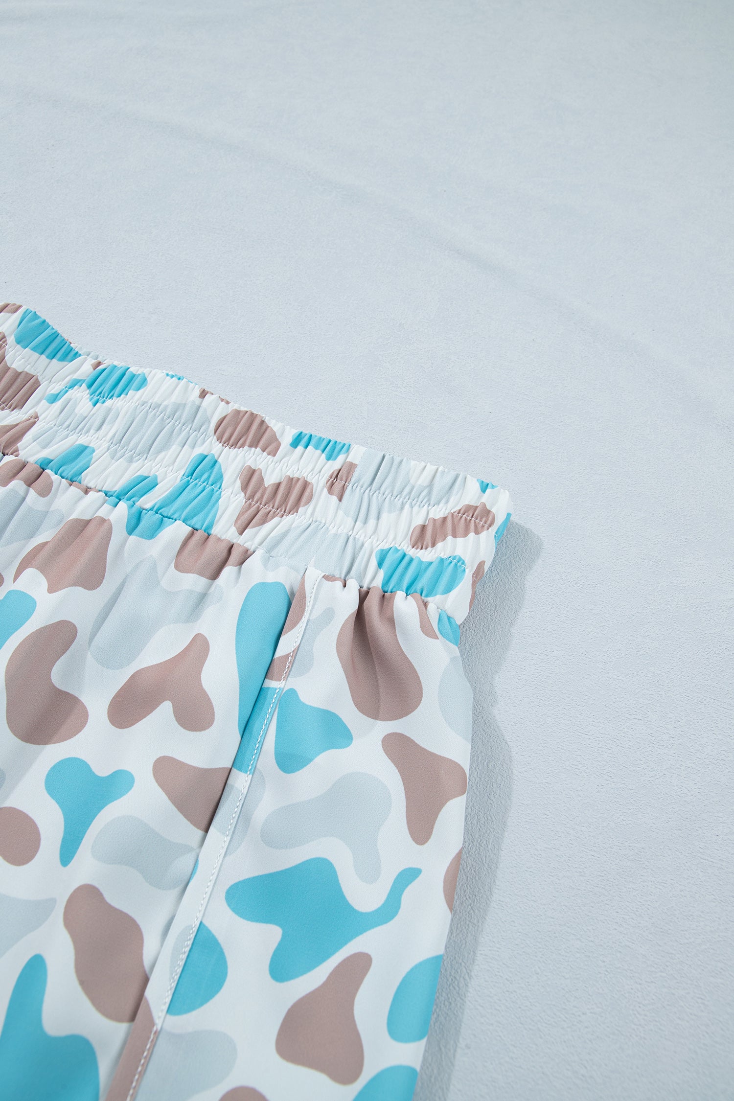 Plus Size Camo Print Athleisure Shorts – Smocked Waist
