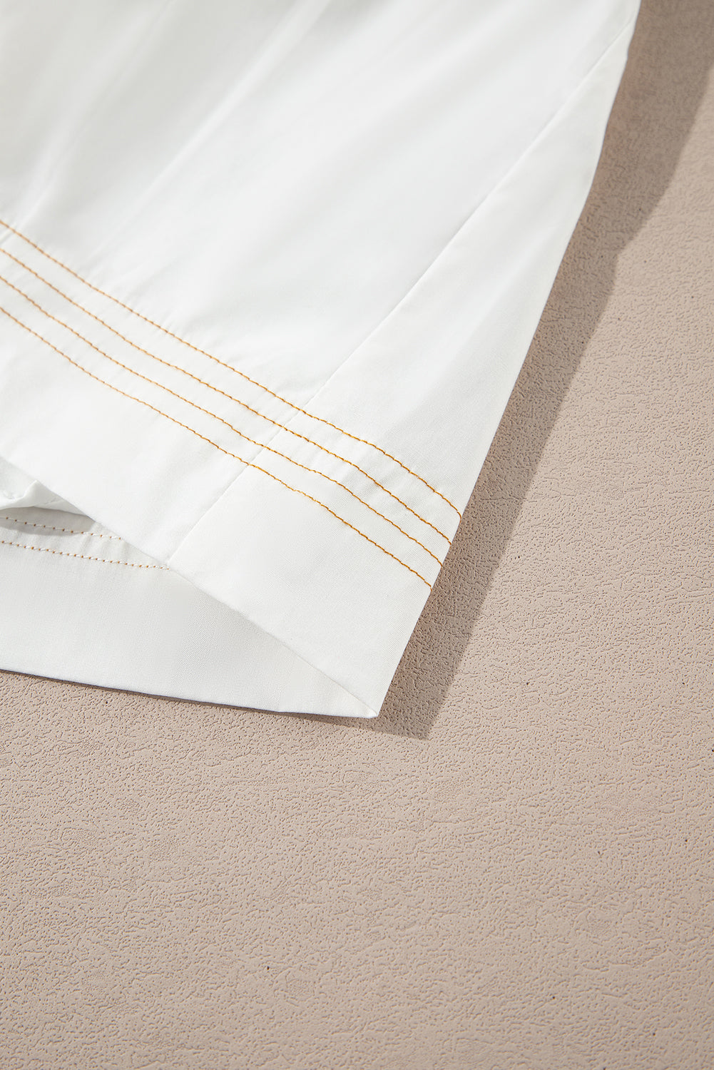White Contrast Stitching Trim Knotted High Waist A-Line Mini Skirt eAura