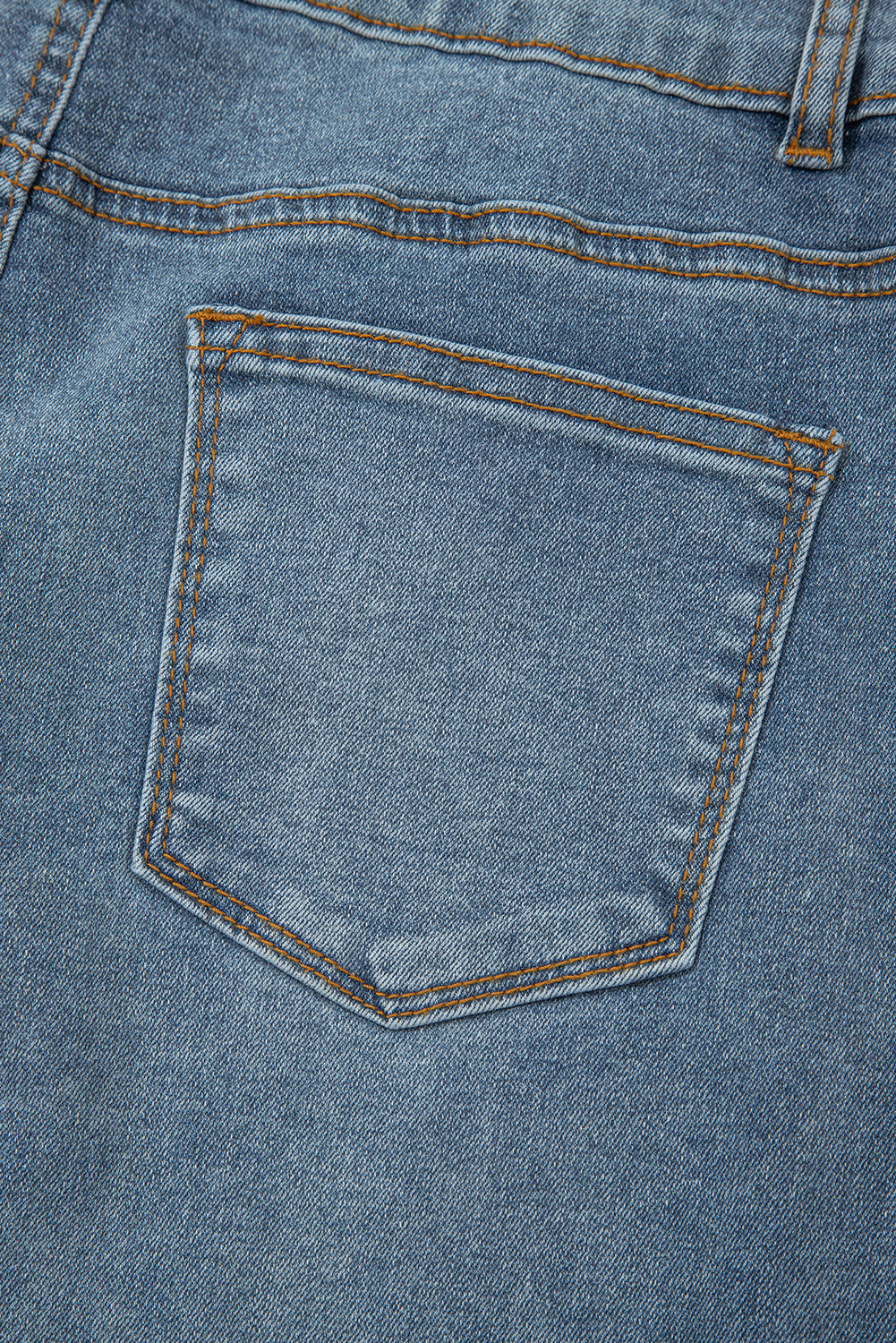 Double Button High Waist Piping Trim Bootcut Jeans - eAura