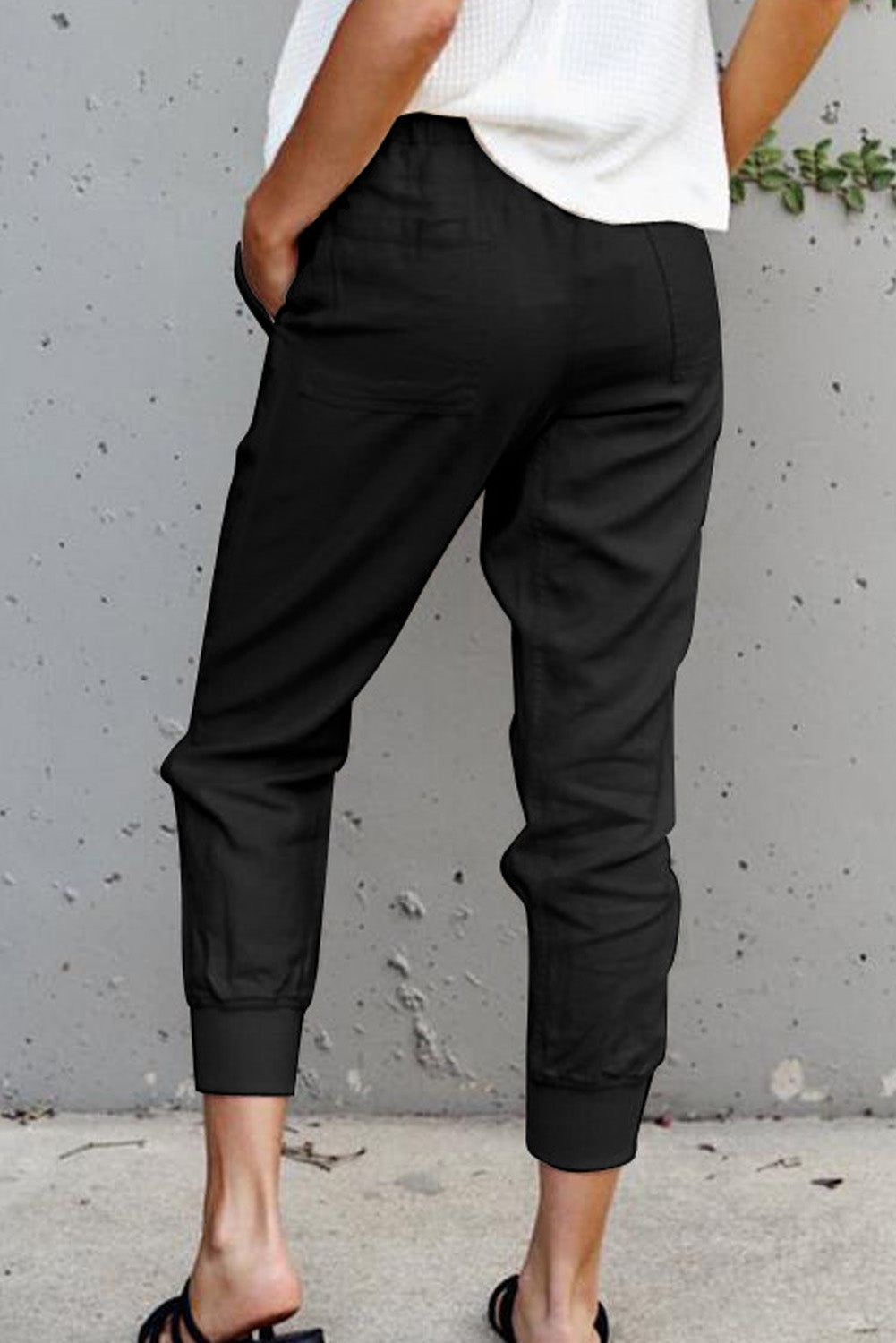Black Causal Pockets Trousers eAura