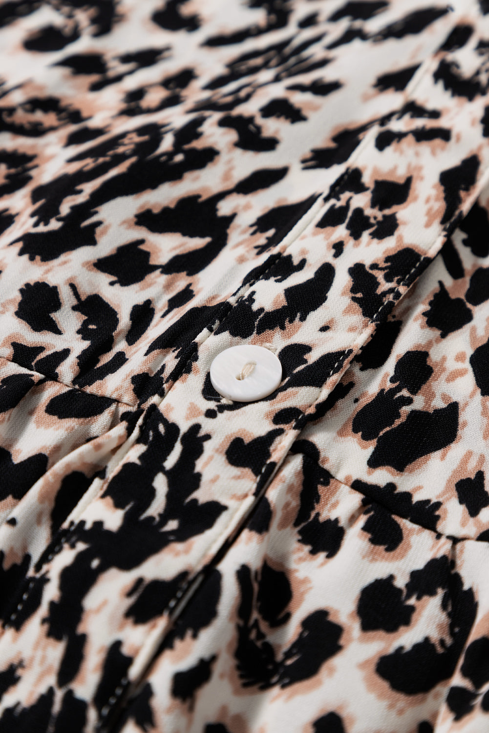 Apricot Leopard Print Tiered Wide Sleeve Maxi Dress eAura