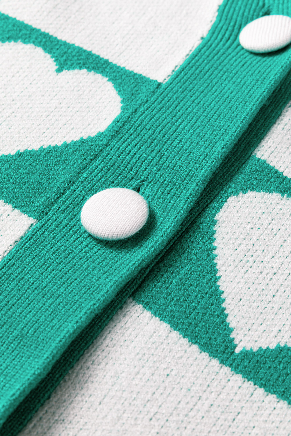 Heart Knit V-Neck Button Down Cardigan - eAura