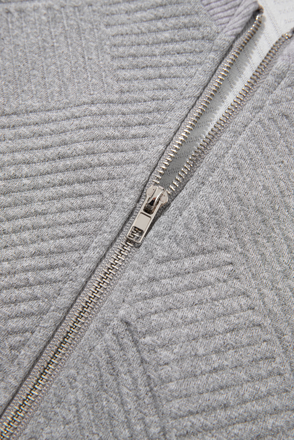 Textured Half Zip Loose Sweatshirt - eAura