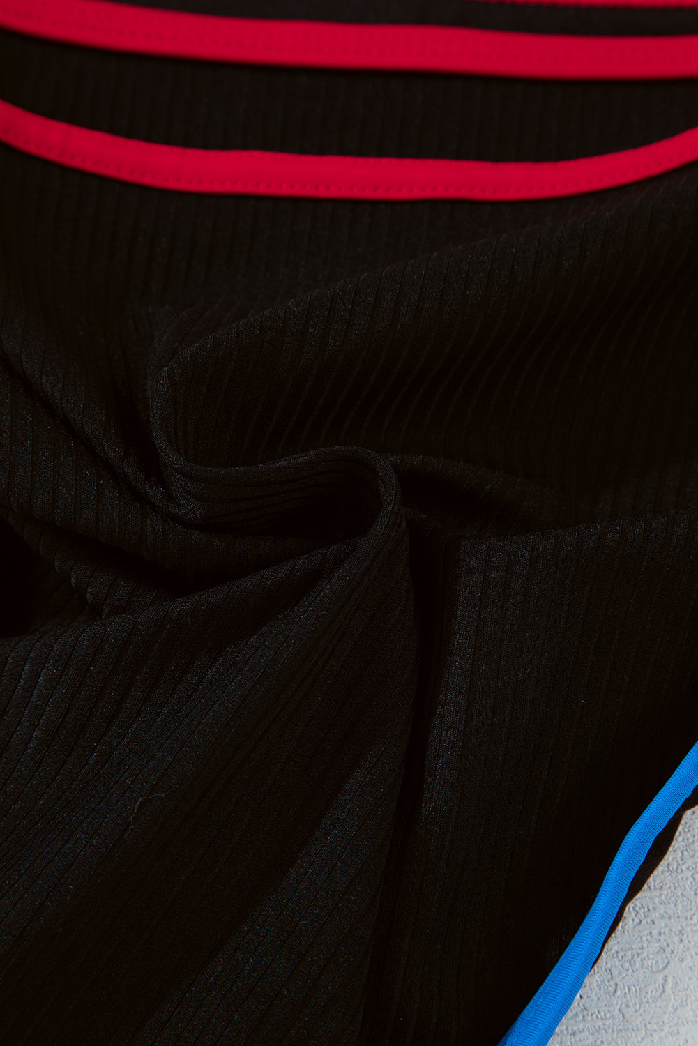 Black Triple Colour Trimmed High Waist Bikini Set eAura