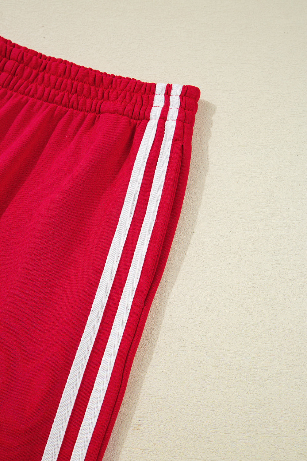 Varsity Striped Detail Crewneck Pullover Elastic Sweatpants 2pcs Co-ord eAura