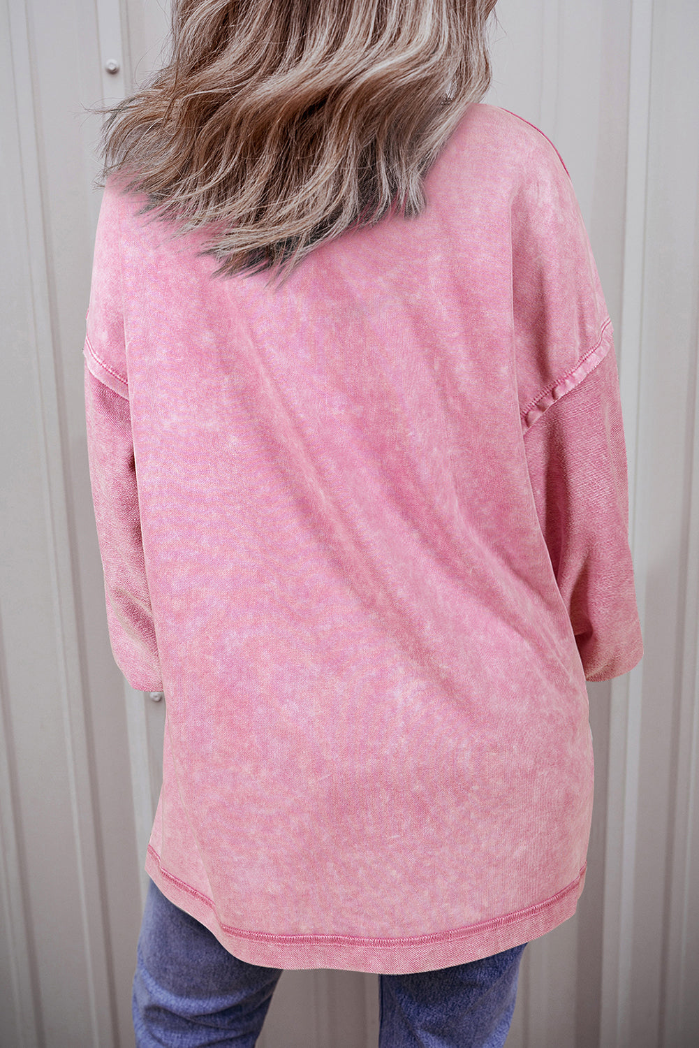 Orchid Petal Mineral Wash Drop Shoulder Pullover Sweatshirt eAura