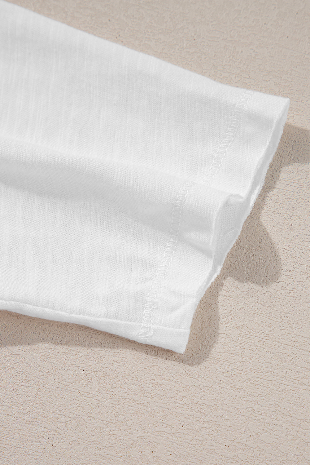 White Snap Button Drawstirng Tie Neck Textured Half Sleeve Shirt eAura