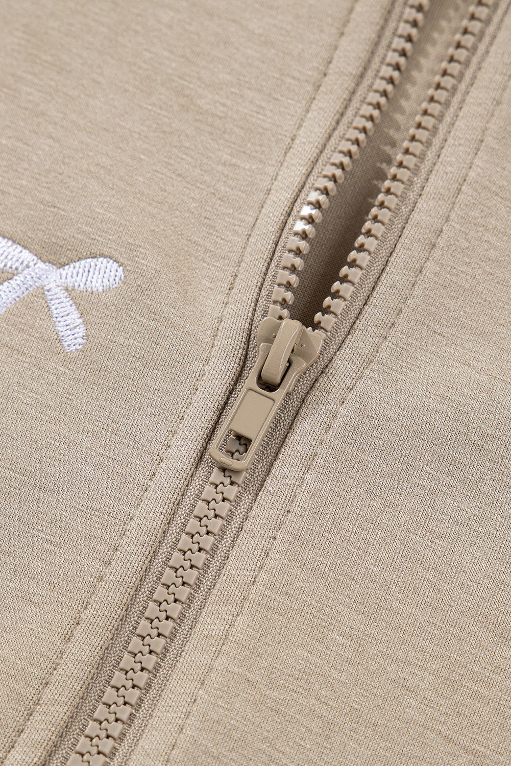 Goat Contrast Bow Embroidered Zip Up Jacket Hoodie Dear-Lover Dropshipping