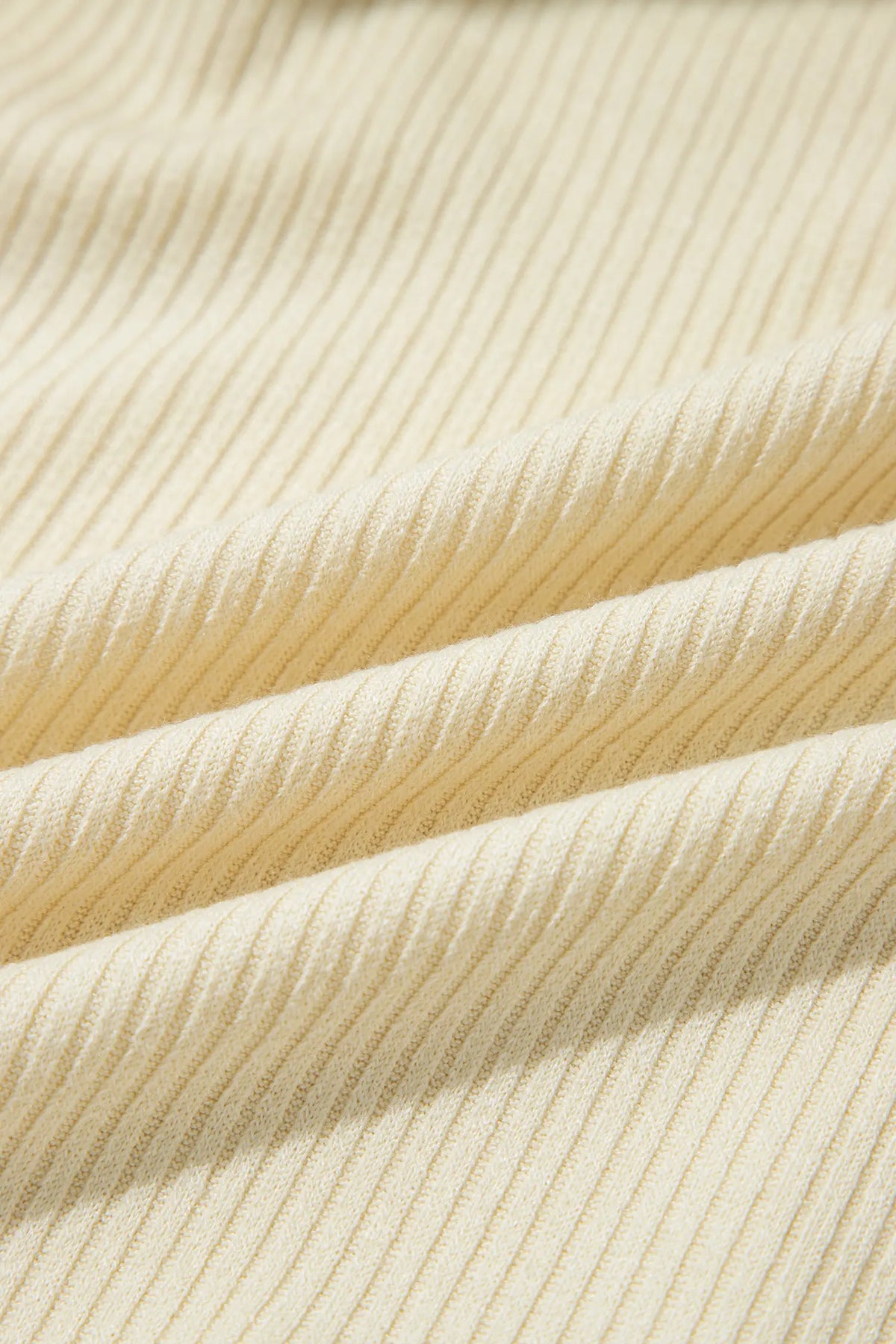 Ribbed Knit Sweet Lace Hem Vest – Beige