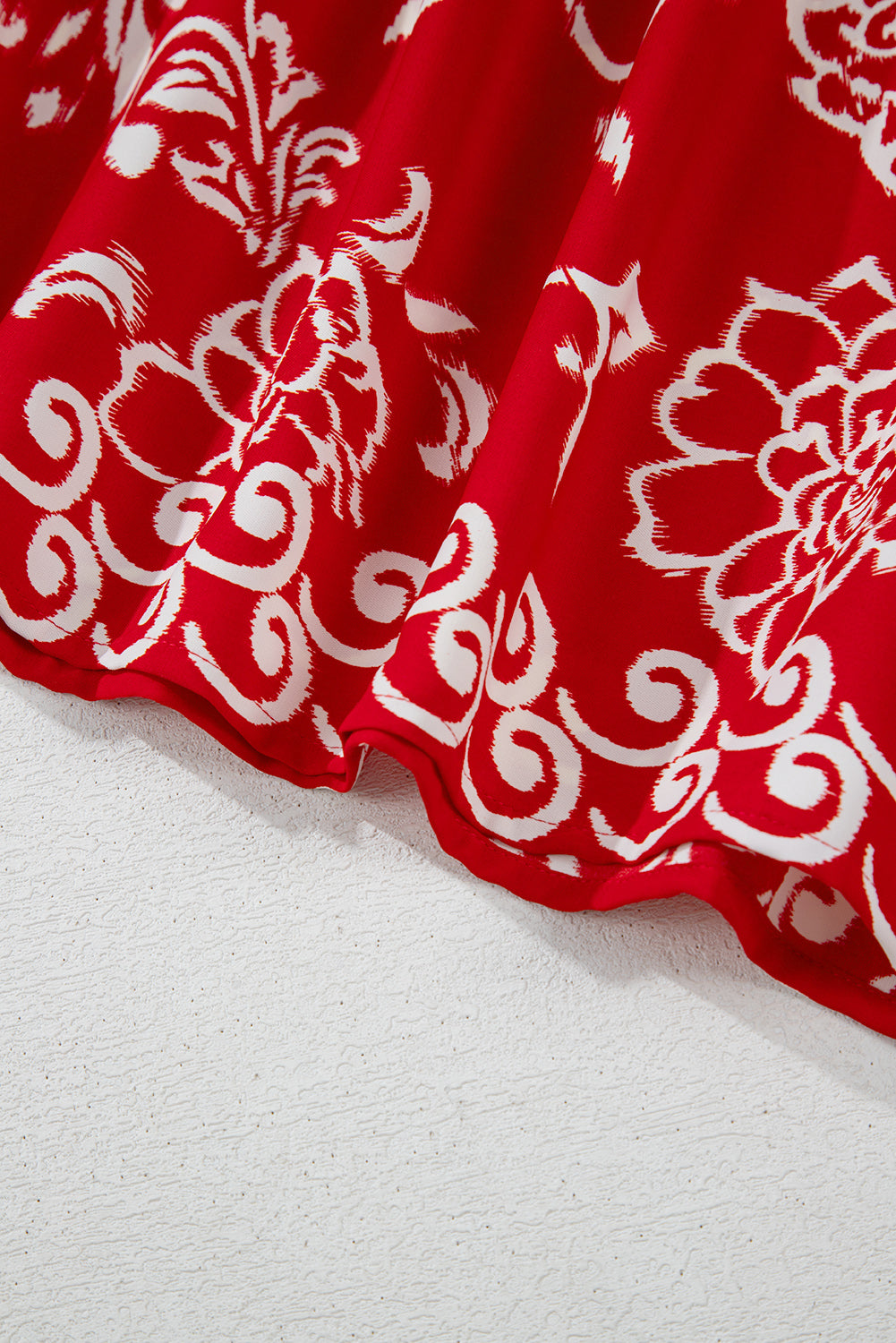 Red Floral Printed Spaghetti Strap Empire Waist Maxi Dress eAura