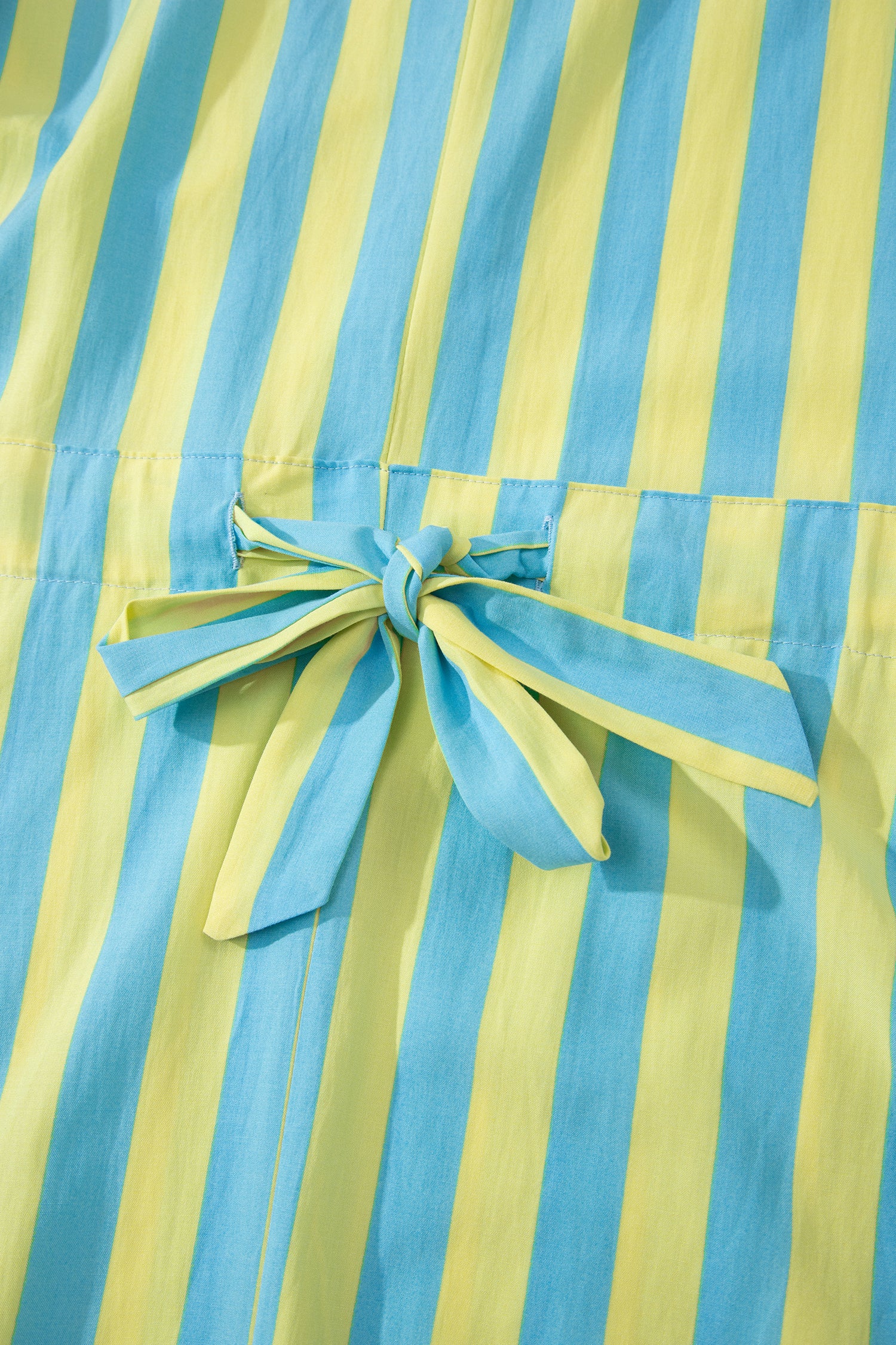 Stripe Puff Sleeve Mini Dress – Half Button