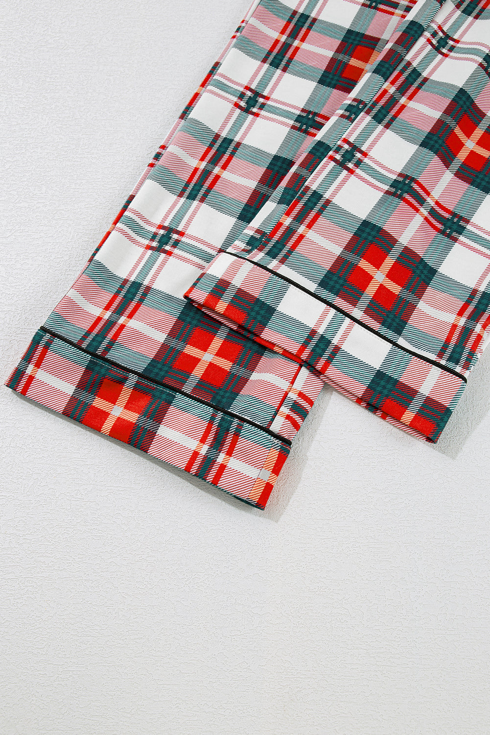Red Christmas Plaid Print Two Piece Long-Sleeve Pyjama Set eAura