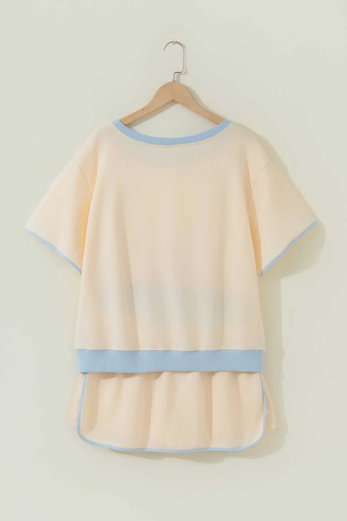 Apricot Colourblock Edge Drop Shoulder T Shirt and Skort 2Pcs Set – Beige