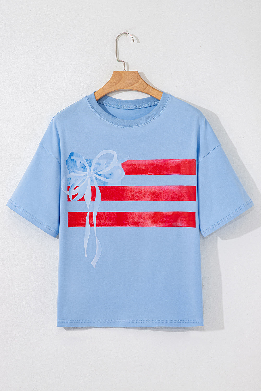Myosotis Flag Bow Graphic Crewneck Tee eAura
