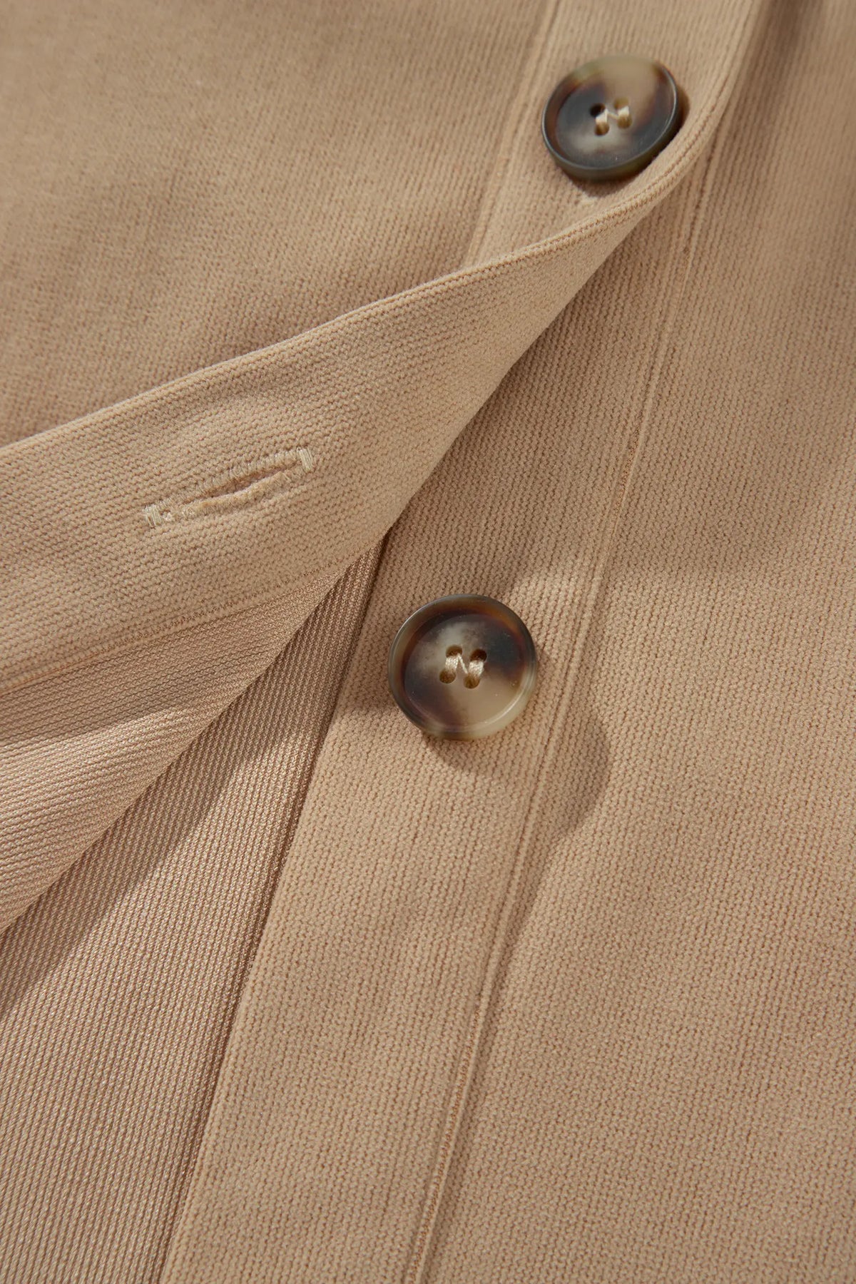 Plaid Colourblock Shirt Collar Shift Shacket – Light French Beige