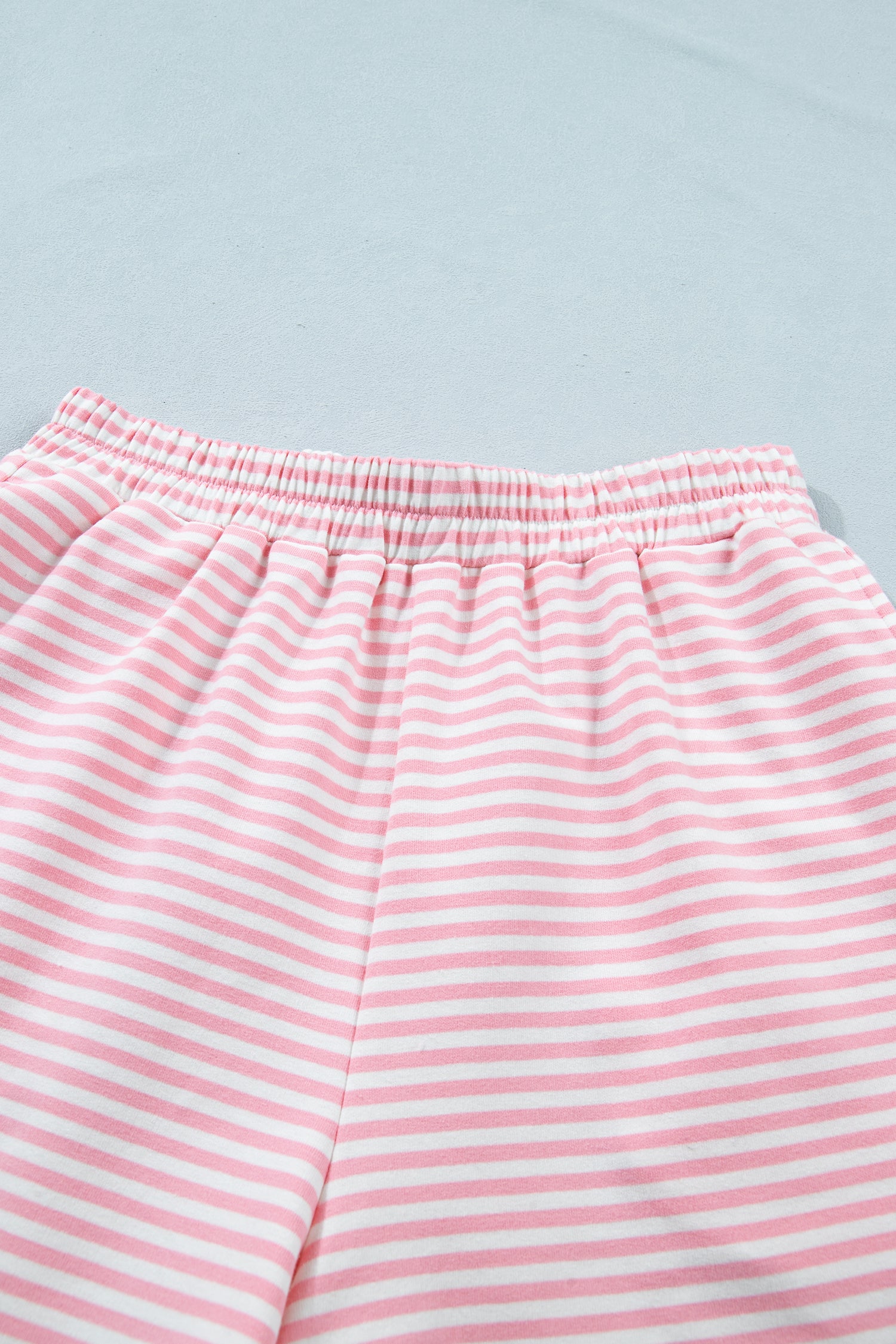 Stripe Cuffed Sleeve Contrast Mock Neck Tee Casual Co-ord Short Set
