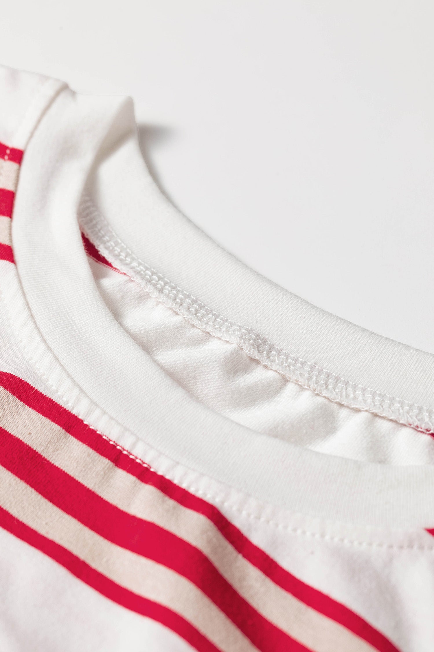 Dropped Shoulder Long Sleeve Casual Pullover Top – Red Stripe