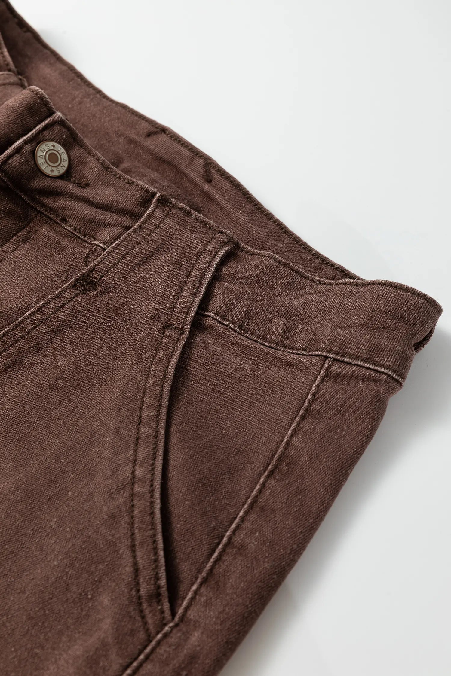 Dusk Blue Retro Washed Patch Pocket Stretchy Jeans