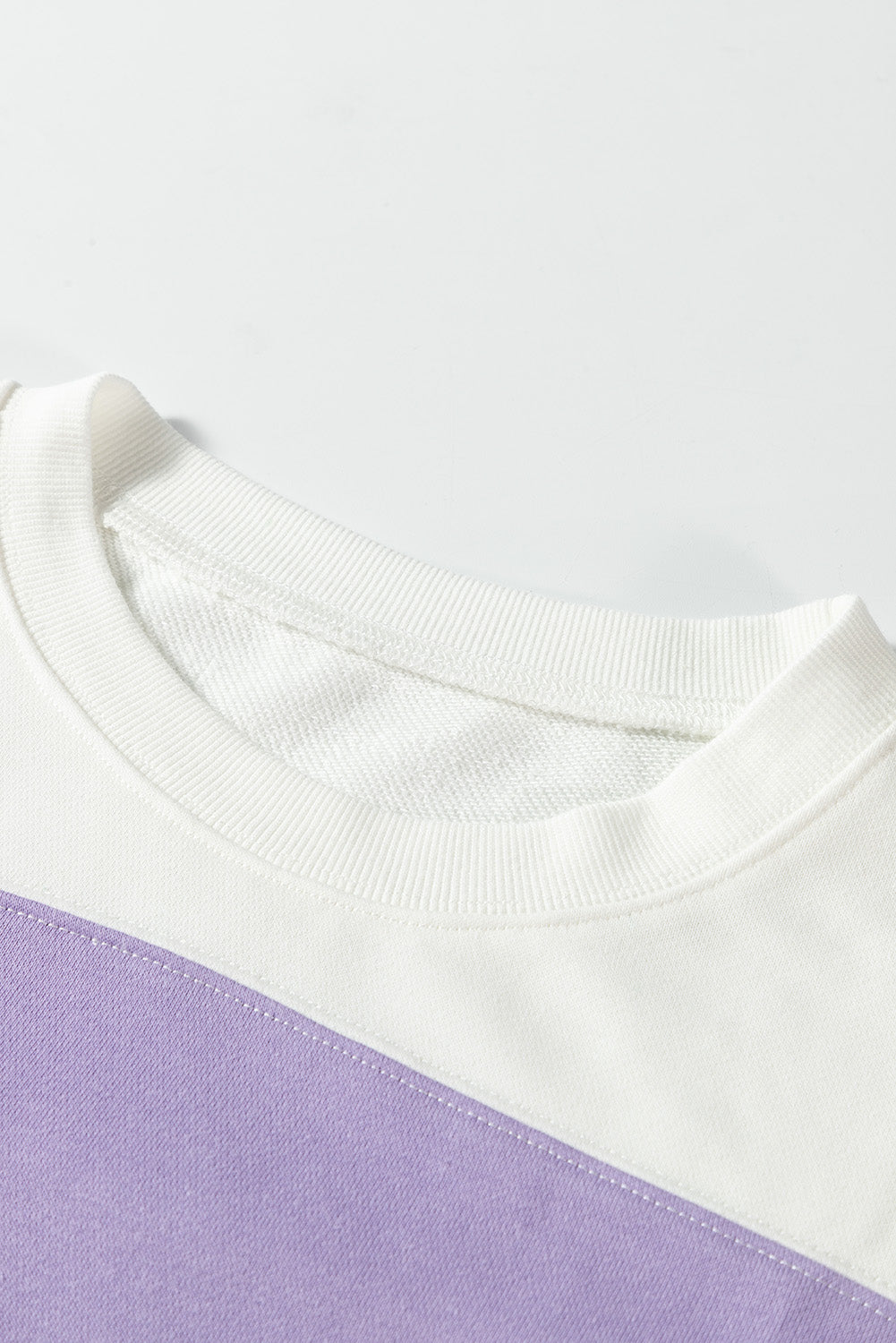 Beige Colourblock Patchwork Drop Shoulder Crewneck Sweatshirt eAura