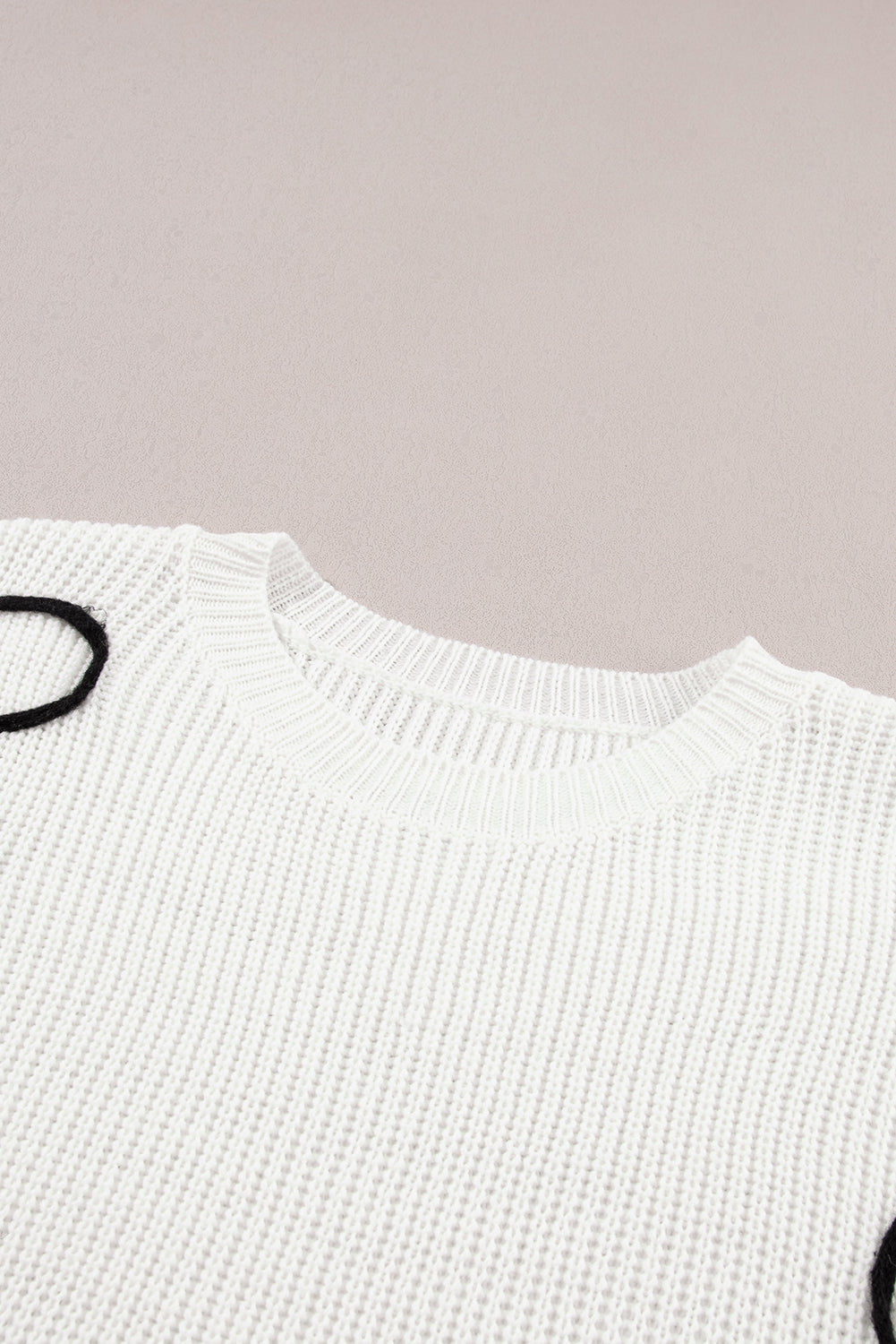 White Flower Embroidery Sweater Top eAura