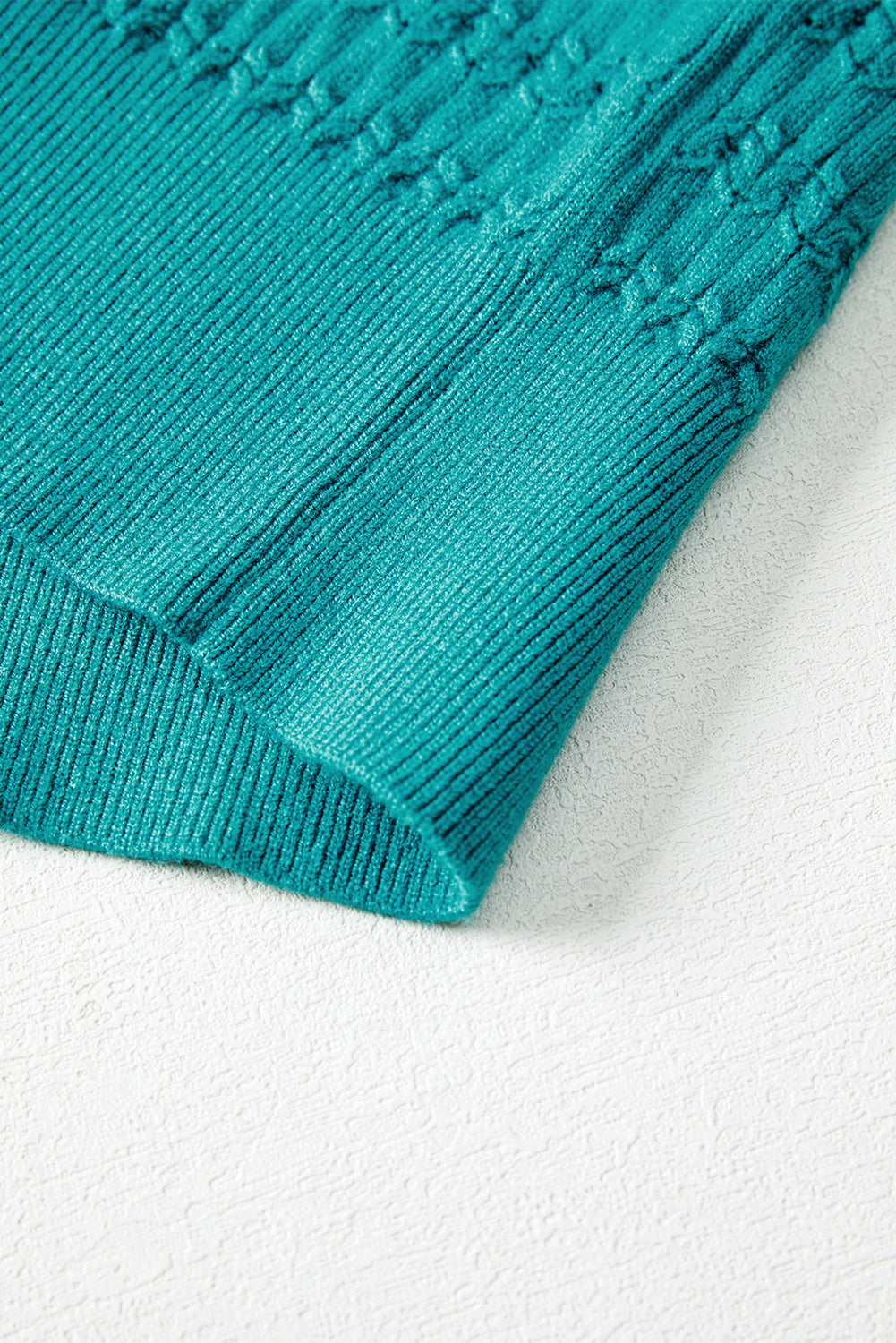 Pattern Knit Ribbed Cuffs Sweater - eAura