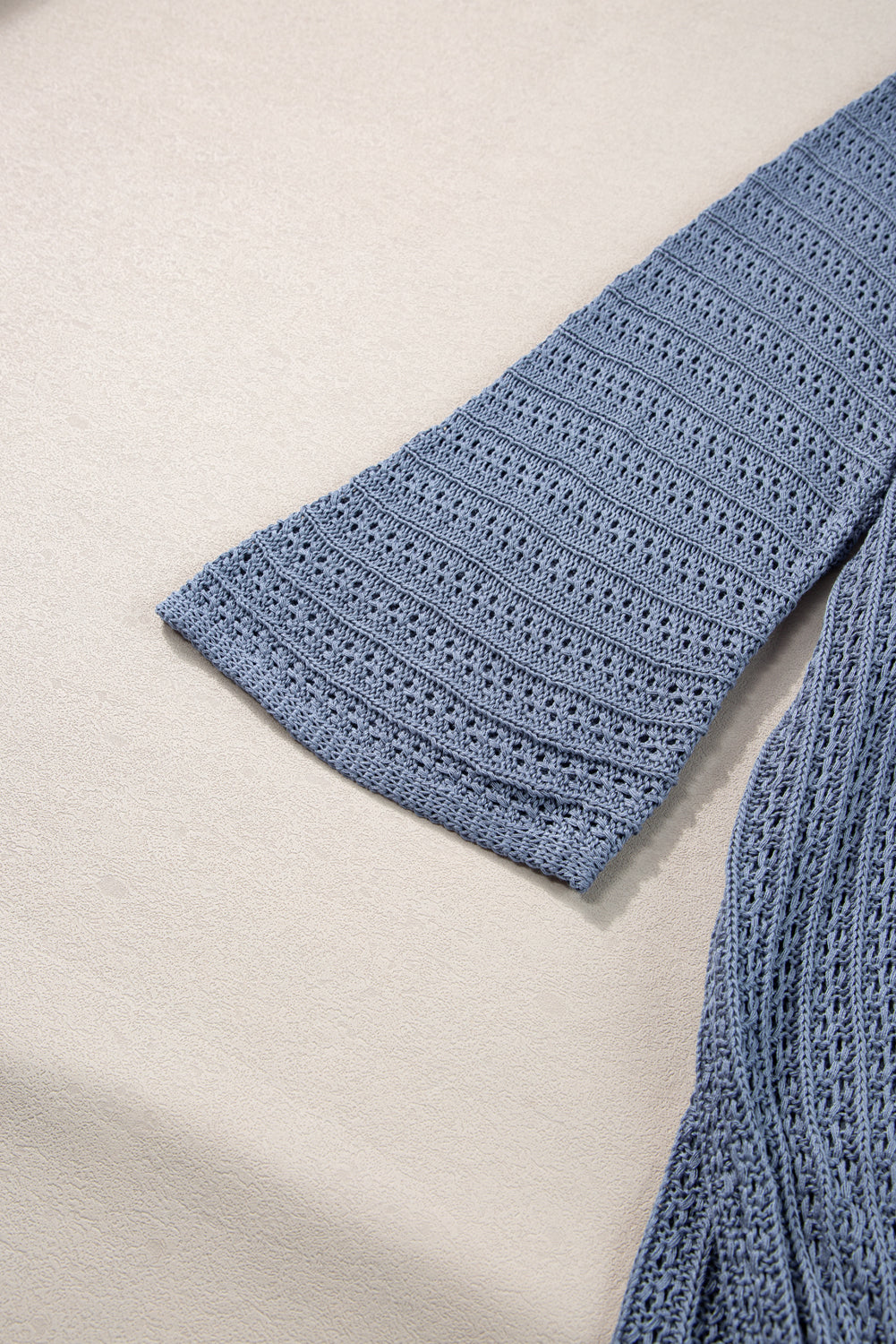 Black Hollow-out Bracelet Sleeve Knit Cardigan eAura