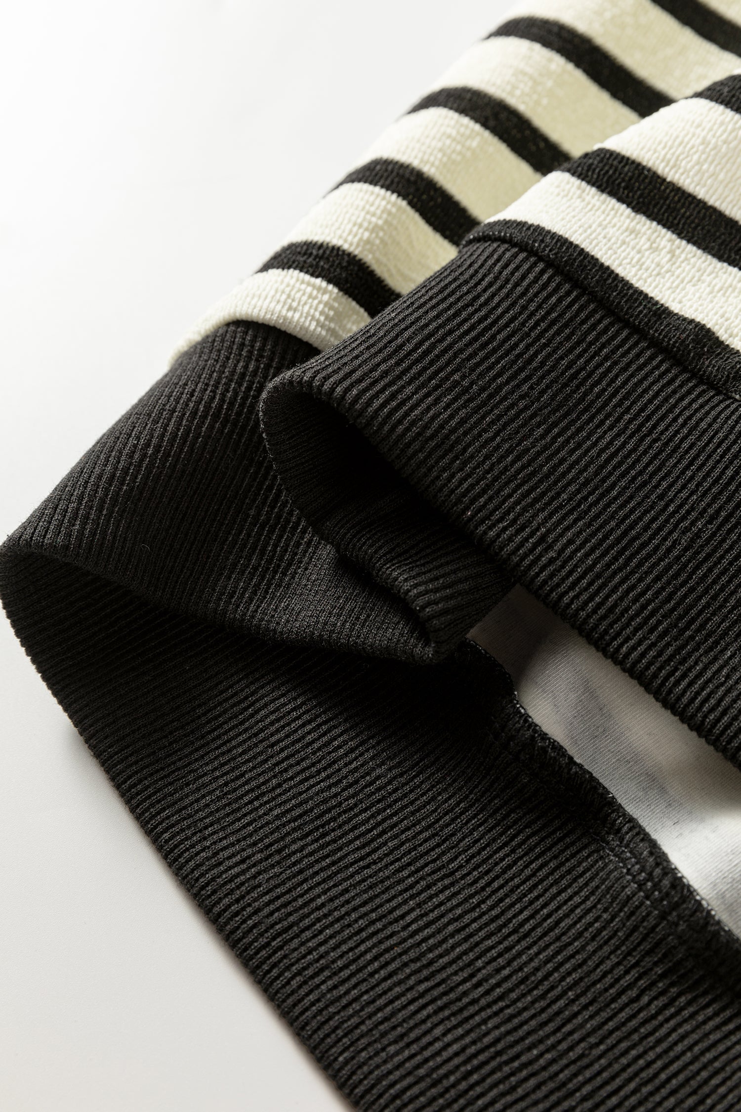 Black Stripe Contrast MERRY Letter Christmas Print Drop Shoulder Sweatshirt - Tops/Sweatshirts & Hoodies