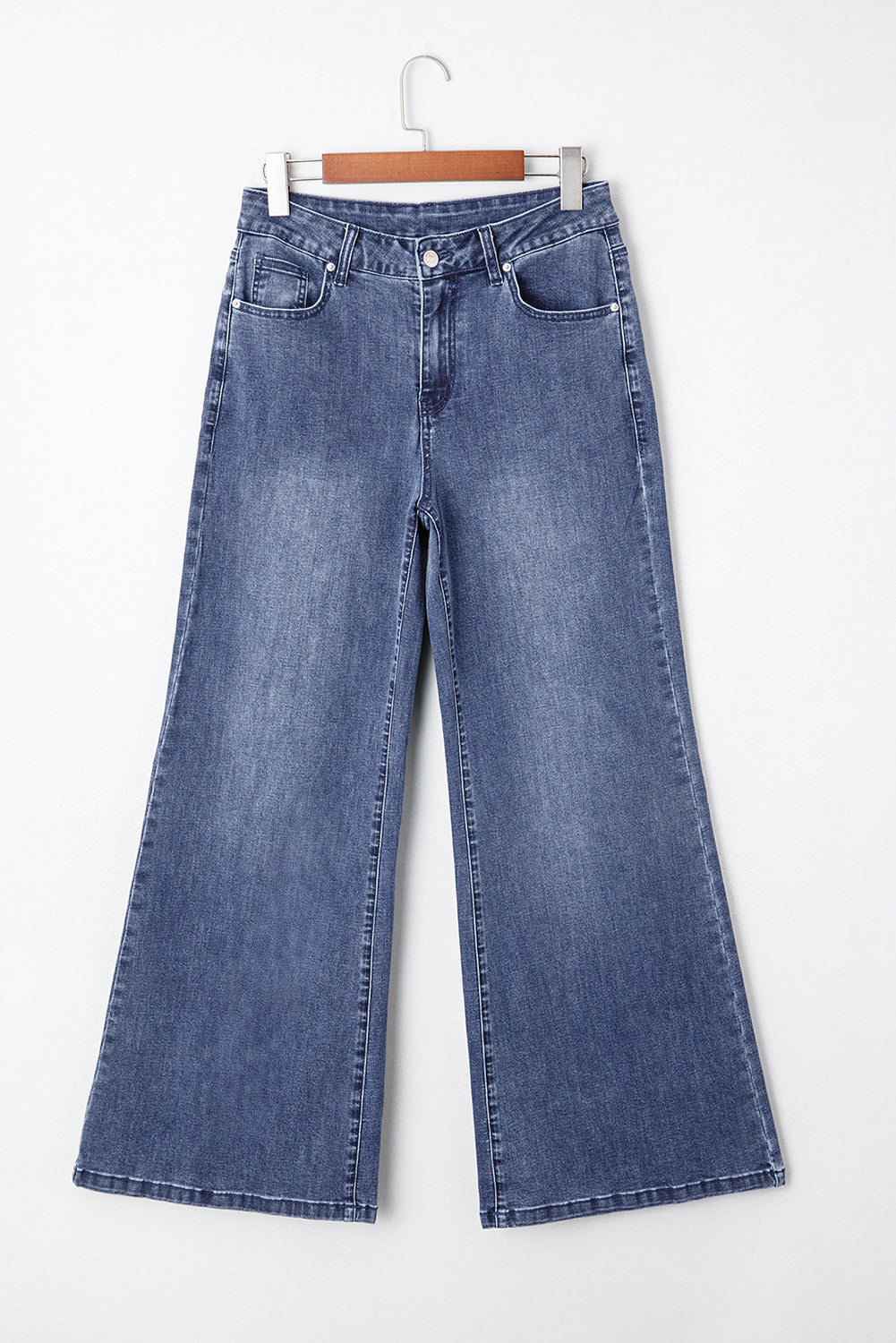 High Waist Button Zip Fly Bell Bottom Jeans eAura
