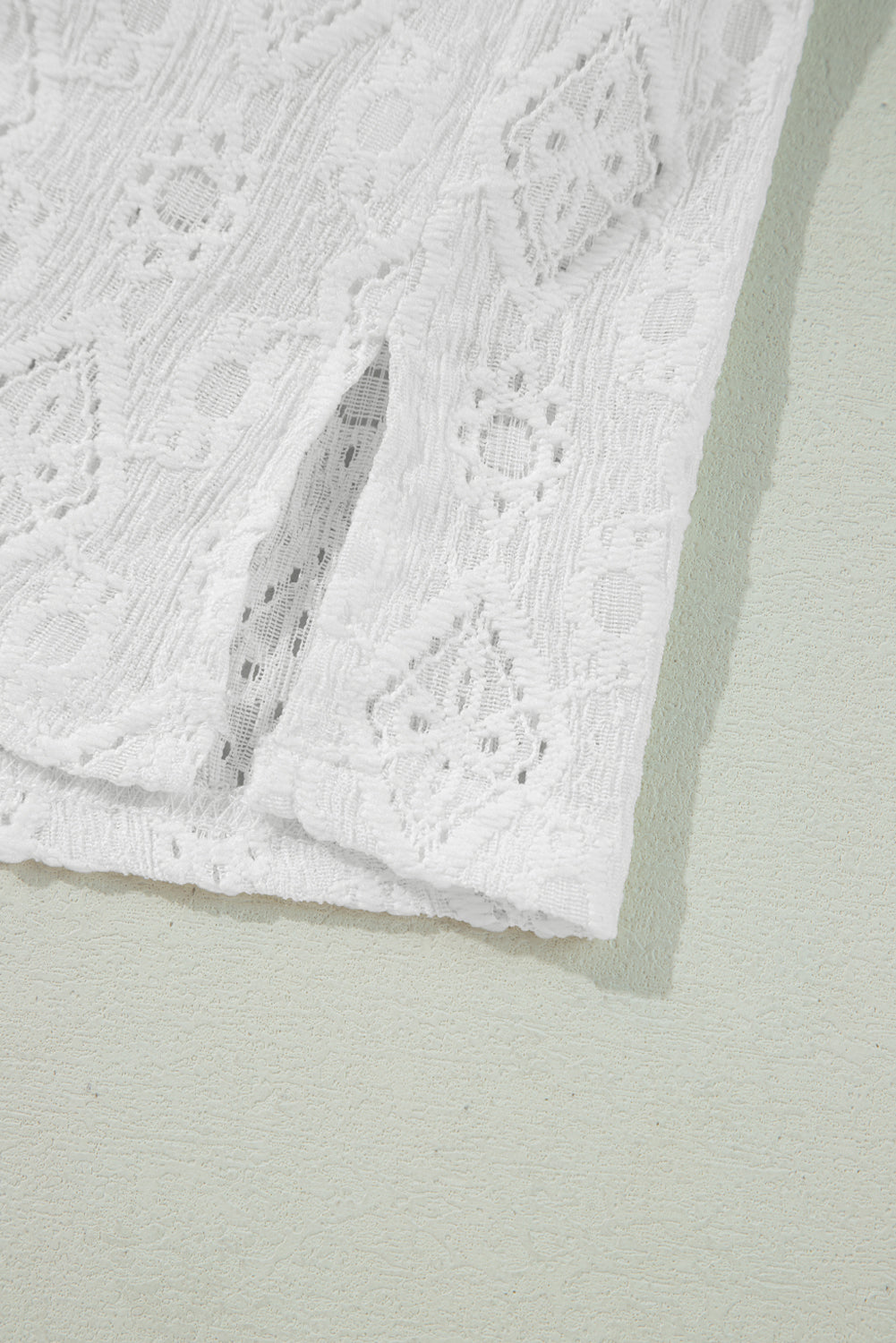 White Lace Sleeveless Knot Hollow Out Back Tied Waist Mini Dress eAura