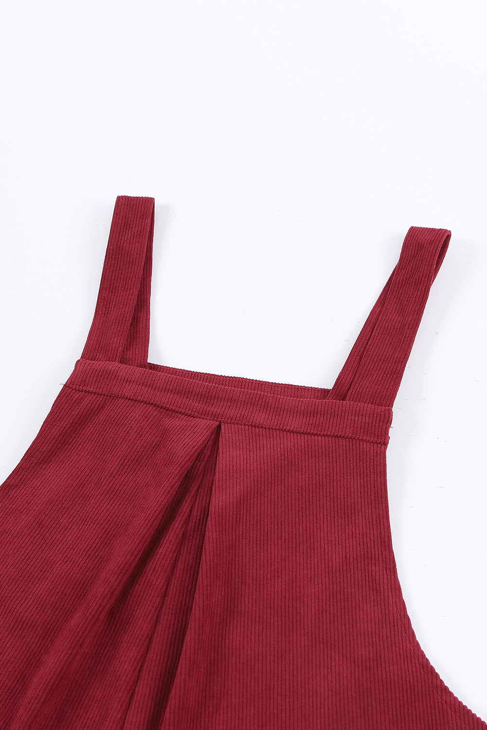 Solid Color Ribbed Wide Leg Bib Overalls – Brown