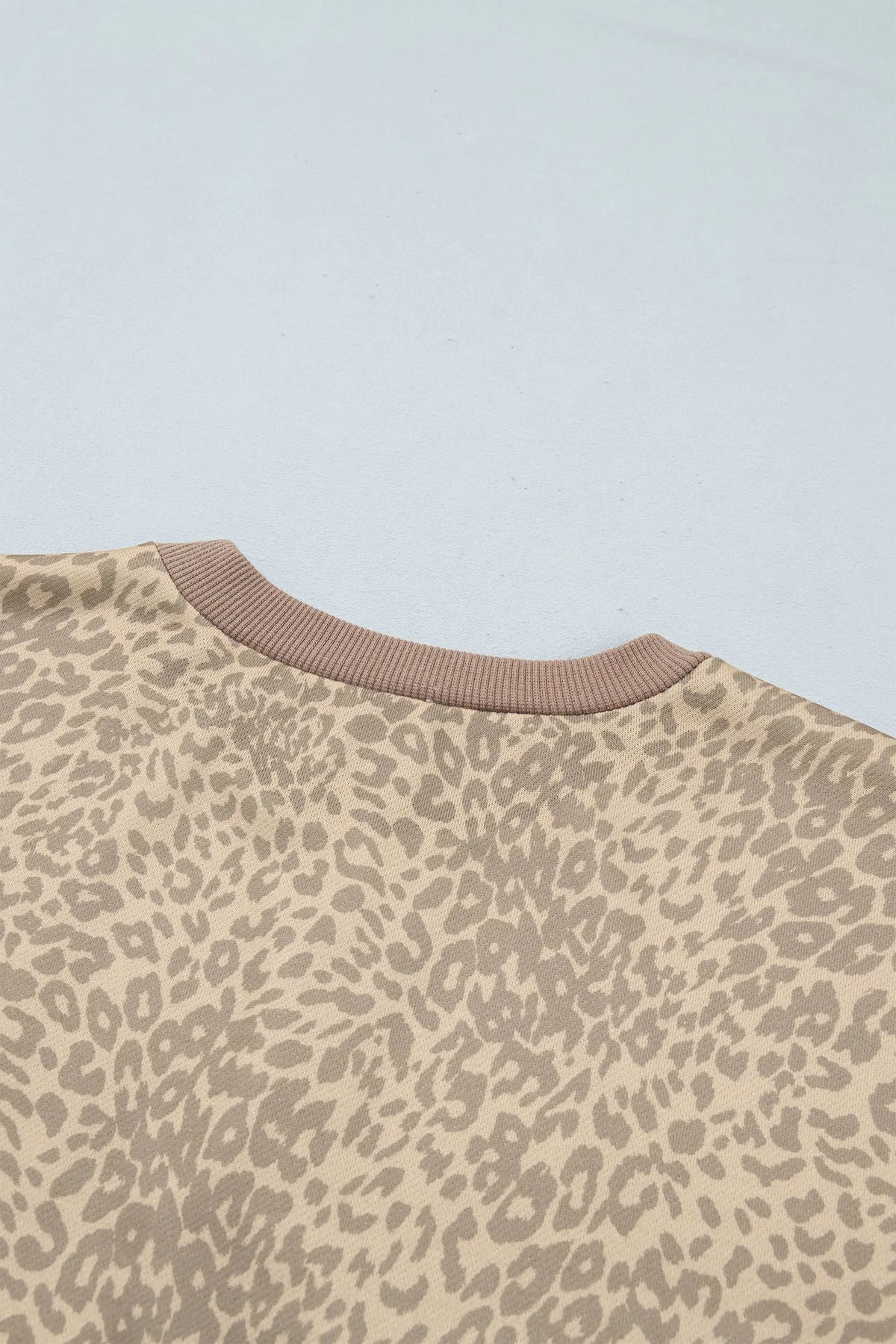 Leopard Star Print Long Sleeve Loose Casual Two Piece Pants Set – Khaki