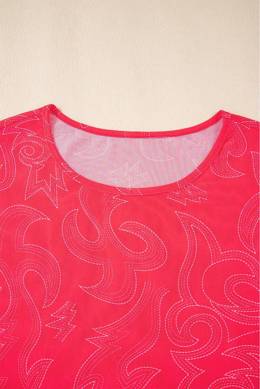 Red Western Girls Mesh T-Shirt eAura