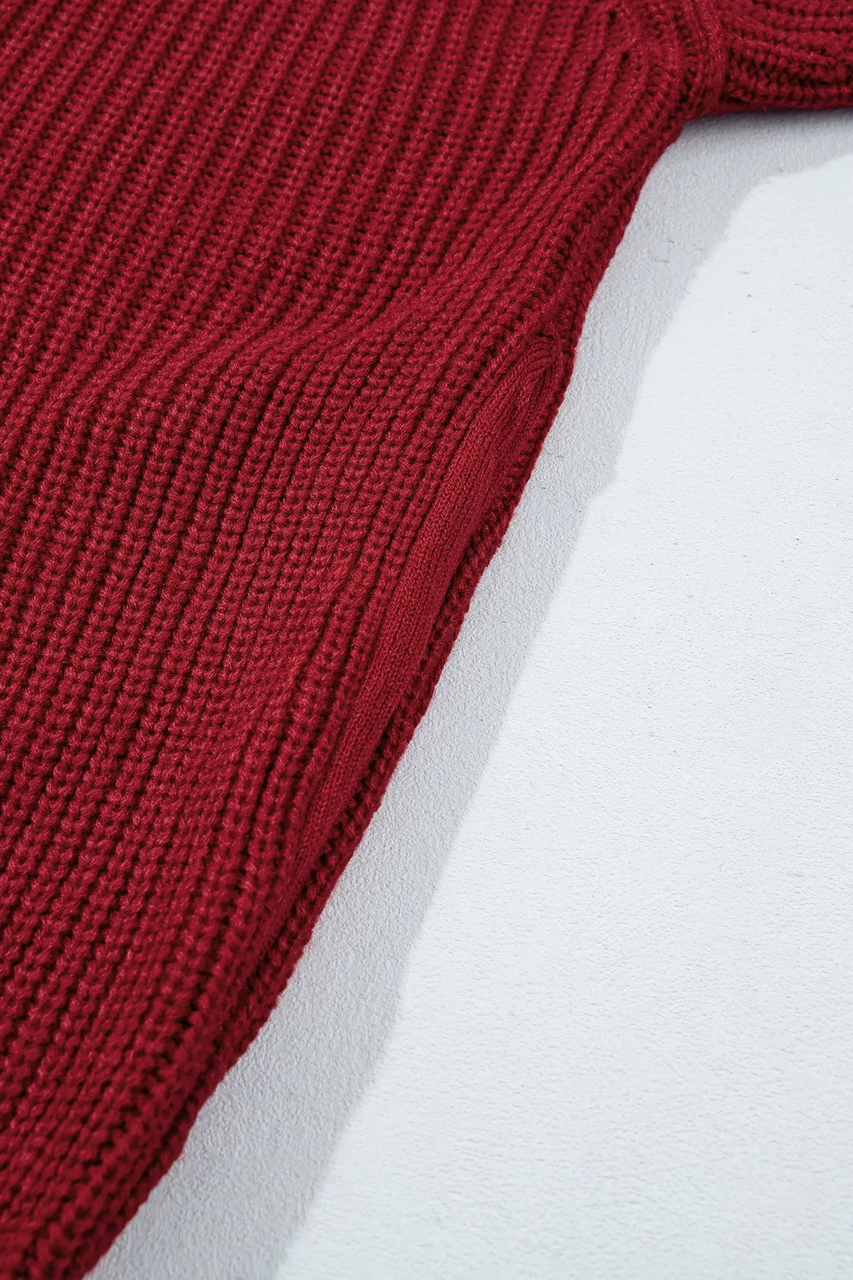 Red Dahlia Solid Colour Knit Oversized Button Front Sweater Cardigan – Burgundy