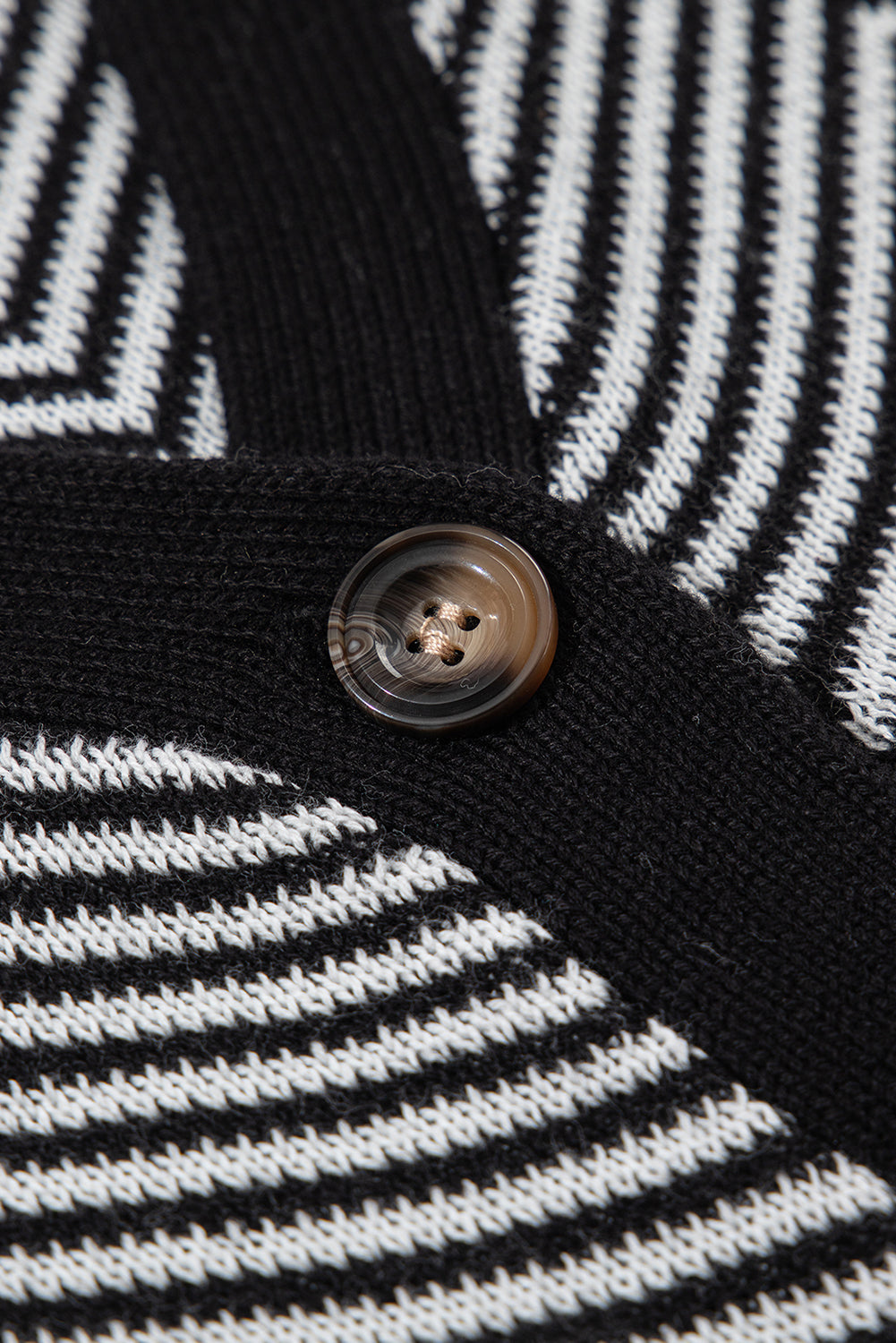 Brown Stripe Buttoned Front V Neck Herringbone Cardigan Dear-Lover Dropshipping